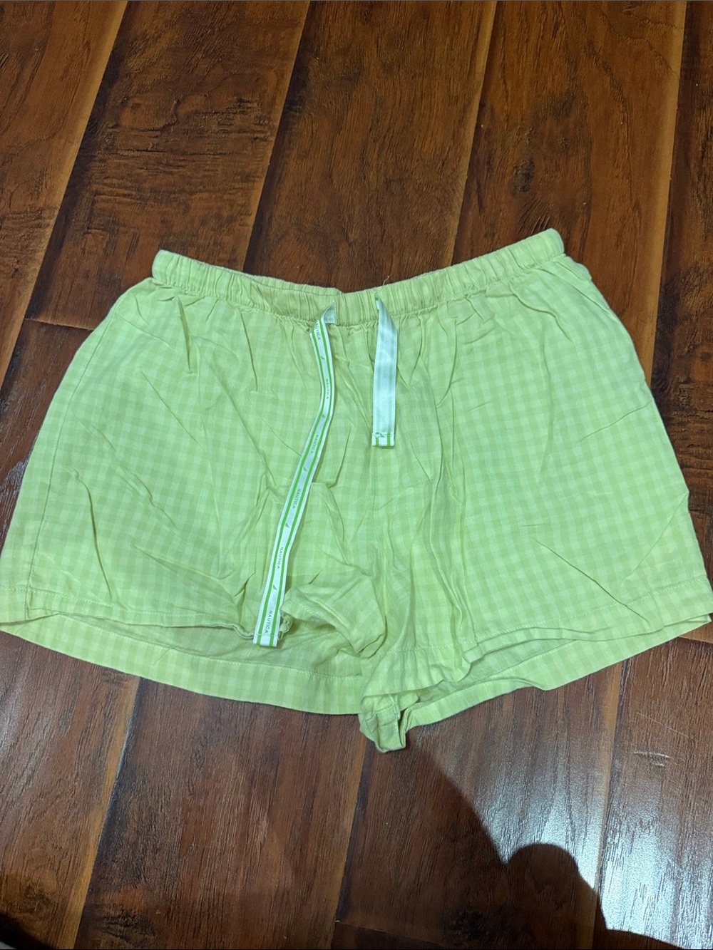 Nautica Light Green Plaid Lounge Shorts